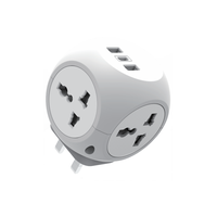 Power Cube Socket Adaptateurs de voyage Prise britannique Gain de place Adaptateur universel 4 voies Multiprise avec USB et rallonge murale de type C