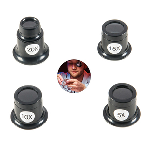 4 पीसी पोर्टेबल 5x 10x 15x 20x मैग्निफिकेशन घड़ी गहने मरम्मत आवर्धक ग्लास आंखों के ज्वेलर्स लाउप आईग्लास मैग्निफायर - Product Image 1