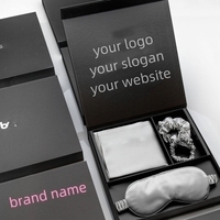 Ensemble cadeau de luxe en soie avec chouchous pour cheveux, taies d'oreiller et masques de sommeil - 100% Soie de mûrier 6A - Pour usage domestique
