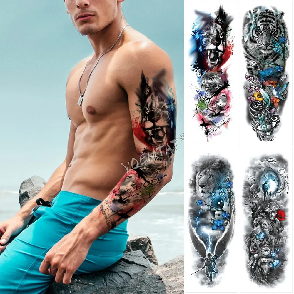 New Fashion Sex Totem Temporäre Tattoos Vollarm Wasser transfer Tattoo Aufkleber für Männer