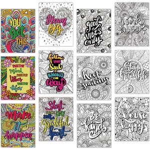 Affiches <span class=keywords><strong>de</strong></span> <span class=keywords><strong>coloriage</strong></span> inspirantes et positives pour adultes – <span class=keywords><strong>Mandala</strong></span> – Feuilles d'affiches – Décorations murales – Cadeau – Activité artistique et artisanale - Product Image 1