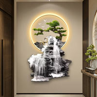 Venta caliente nueva bienvenida Pino acrílico pintura decorativa luz LED pintura cristal porcelana pintura pasillo pared arte