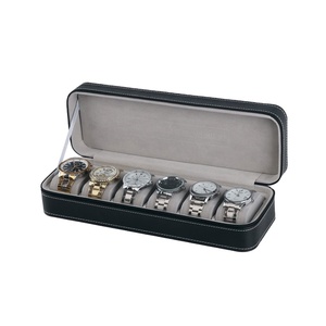 Best Selling Black Luxury Watch Organizer Box Pu Leather Custom Logo Watch Box