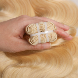 Cabello Humano Virgen Chino Rubio Listo para Enviar, Extensiones de Cabello Humano Liso Natural sin Procesar 15A <span class=keywords><strong>613</strong></span> - Product Image 5