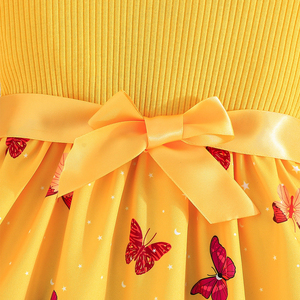 Girls' Animal Print Summer Dress 4-7 Years <b>Old</b> Cotton/Polyester Lace Sleeveless Princess Style Breathable Eco-Friendly - Product Image 5