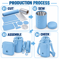 Sac isotherme en nylon pour bouteille d'eau avec doublure en aluminium et pochette avant zippée pour le voyage, directement de l'usine