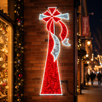 Guirlande lumineuse LED extérieure IP65, motif nœud ruban 2D, décoration murale commerciale pour l'extérieur, idéale pour les fêtes