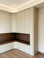 HAIYUE Armoire-bureau en L moderne et minimaliste avec étagère ouverte, placard intégré en bois pour petite chambre