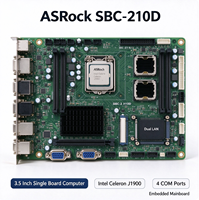 ASRock SBC-210D Komputer Papan Tunggal 3.5 Inci Intel J1900 Motherboard SBC Industri Dual LAN 4 Port COM Mainboard Tertanam