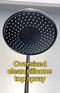 Ensemble de douche thermostatique LED <span class=keywords><strong>noir</strong></span> à jet doux, barre coulissante en acier inoxydable, jets de plafond et douchette à main, finition mate polie, moderne pour appartement - Product Image 2