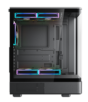 Caja de PC con Ventiladores, Pantalla de Temperatura, Tanque de Peces Panorámico de 270°, Refrigeración por Agua de 240 mm, GPU de 360 mm, Caja de Ordenador para Juegos ATX
