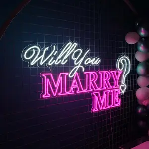 WOWORK drop shipping no moq wholesale the Personalized 12v dc will you marry me event Neon Sign light for wedding Wall Decor