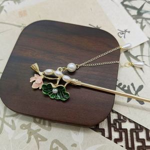 Horquilla de pelo estilo chino antiguo con hoja de loto y borla larga, horquilla para mujer con diseño elegante, horquilla para Qipao - Product Image 4