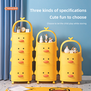 Pequeño pato amarillo gabinete de aperitivos sala de estar juguetes para niños tipo Almacenamiento de plástico Locke gabinete de almacenamiento cajón - Product Image 2