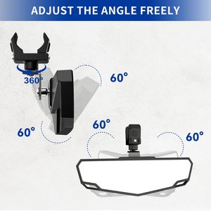 กระจกมองหลัง UTV ATV 1.75-2นิ้วแบบแบน ABS Polaris CFMOTO KAWASAKI Bombardier Honda Mount Central MOUNT - Product Image 3