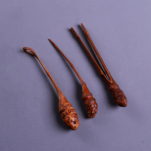 Bamboo Root <b>Tea</b> <b>Set</b> <b>Tea</b> Pick Needle Tongs Scoop Kung Fu <b>Tea</b> Ceremony Accessories Handcrafted Irregular Shape Zhejiang Origin - Product Image 1