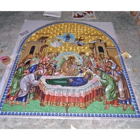 Mosaïque en verre personnalisée, icônes religieuses byzantines, art occidental, portrait de Jésus-Christ, peinture murale en mosaïque 3D