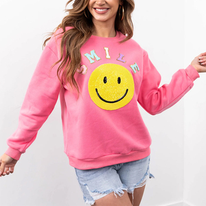 Felpe e felpe da <span class=keywords><strong>donna</strong></span> in cotone con cappuccio e <span class=keywords><strong>felpa</strong></span> da <span class=keywords><strong>donna</strong></span> personalizzate all'ingrosso con stampa paillettes a manica lunga - Product Image 4