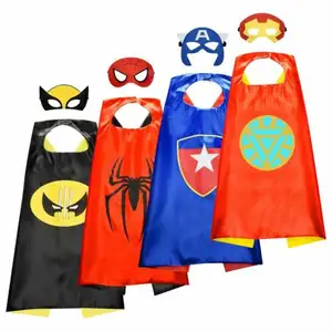 pelerin pelerin erkekler Suppliers-Çocuk Boys Superhero Cosplay kostüm pelerin + maske doğum günü partisi cadılar bayramı moda bir boyut