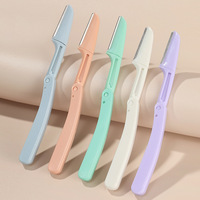 Couteau à sourcils pliable en acier inoxydable avec grille de sécurité, outil de maquillage et de beauté