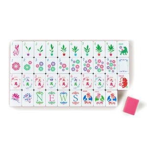 MUZHENG Oh <span class=keywords><strong>My</strong></span> Mahjong Tuiles en acrylique 160 cartes <span class=keywords><strong>Jeu</strong></span> de luxe élégant portable résistant à l'eau pour adultes <span class=keywords><strong>Jeu</strong></span> de casino américain - Product Image 3