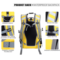 Sac à dos étanche pliable en bâche PVC 500D de 30L, nouveau style, avec bretelles, personnalisable avec le logo du client