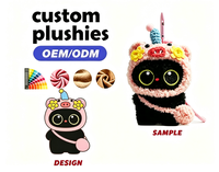 Porte-clés en peluche chat noir mignon de haute qualité avec sweat à capuche rose pour enfants, jouet en peluche doux, personnage de dessin animé, poupée en peluche