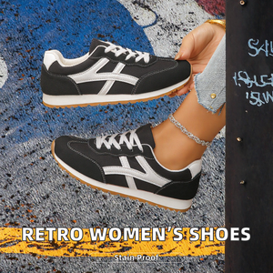 Zapatillas de Skateboarding Retro para Mujer, Color Block, Bajas, Casuales, para Caminar - Product Image 2