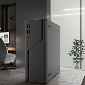 Portable Mini ITX Office <span class=keywords><strong>PC</strong></span> Cabinet Mid Tower Prend En Charge 1U Alimentation ITX Carte Mère ARGB Cas Noir - Product Image 1