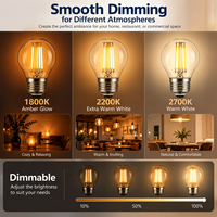 Ampoule LED à filament G45/P45 dépolie transparente dorée, certifiée CE, en promotion, 2W 4W 5.5W, dimmable, E12 E14 E26 E27 pour lustre de café et d'hôtel