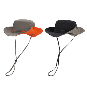 RongGuang nouvelle mode personnalisée plaine couleur unie imperméable à l'eau grand bord escalade seau chapeau Camping pêcheur chapeau pour femmes hommes - Product Image 2