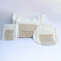 Ensemble de Pessah en cuir PU personnalisé de 3 pièces ensemble de Seder pour Pessah ensemble de cadeau juif brodé pour chaque maison vente en gros