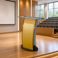 EKINTOP - Pupitre d'église en verre moderne, podium incurvé pour conférences, hôtels, salles de cours et scènes scolaires