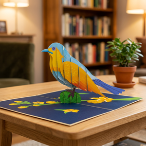 Tarjeta de Cumpleaños Pop-Up 3D con Diseño de Pájaro, Hecha a Mano en Vietnam, con Impresión Offset, Diseño Personalizado, Decoración para el Hogar, Tamaño Personalizado, Venta al Por Mayor - Product Image 1