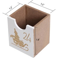 Boîte rigide en bois faite à la main, calendrier de l'avent en forme de maison, décoration de Noël, calendrier de compte à rebours, revêtement UV, personnalisable