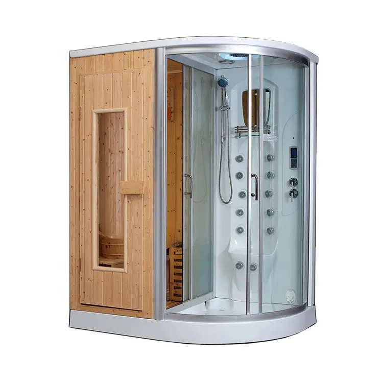 Offre Spéciale sauna hammam combinaison/infrarouge lointain sauna se détendre/sauna humide avec sauna four et porte en verre