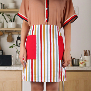 סיטוני צבעוני מותאם אישית לוגו חצי apron 100% כותנה שף עמיד למים קפה סרט בישול