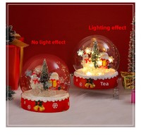 Lumière de Noël de table moderne en forme de bonhomme de neige et d'arbre, alimentée par piles, globe en verre, LED illuminée, décoration de fêtes, cadeau