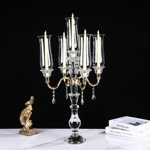 Candelabro de Cristal de Lujo, Diseño Europeo, Centro de Mesa para Bodas, Decoración Romántica para Cenas a la Luz de las Velas, Adornos - Product Image 3