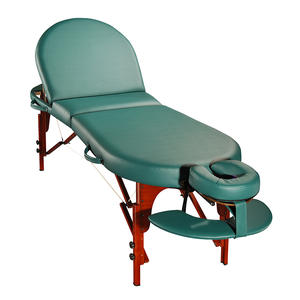 पोर्टेबल 2-सेक्शन फोल्डेबल मालिश टेबल आधुनिक डिजाइन लकड़ी के पैर के लिए चेहरे चिकित्सा के लिए आधुनिक डिजाइन लकड़ी के पैर - Product Image 1