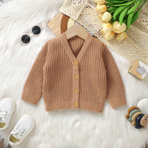 <span class=keywords><strong>Cardigan</strong></span> pour bébé à manches longues en coton 100% écologique de style européen et américain personnalisé pour l'hiver - Product Image 1