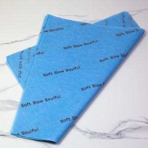 Papel <span class=keywords><strong>de</strong></span> Seda Azul <span class=keywords><strong>de</strong></span> Lujo, Papel <span class=keywords><strong>de</strong></span> Envolver Regalos con Logotipo Marrón Personalizado, Papel Suave <span class=keywords><strong>de</strong></span> 17 g/m² para Envolver Joyas y Ropa - Product Image 2