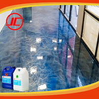 Kit de résine époxy transparente Revêtement auto-nivelant pour sol métallique Kit de résine époxy et durcisseur à haute brillance