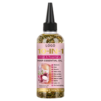 Minyak Rambut Esensial Rosemary 10-in-1 Label Pribadi OEM, Minyak Sawit, Minyak Jojoba, Menutrisi, Menghaluskan, Anti-Kusut, Perawatan Rambut Tanpa Bilas