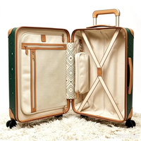 Valise de voyage vintage en gros, personnalisable avec logo, en cuir PU, coque rigide ABS, coins renforcés, avec serrure TSA