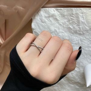 Dylam Quality Jewellery Minimalist Bead Cross Shape Cubic Zircon Cz Cocktail <b>Ring</b> Sterling Silver 925 Simple <b>Finger</b> <b>Rings</b> - Product Image 2