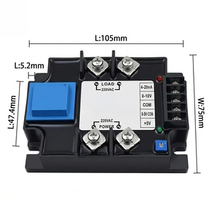 Regulador de Voltaje de Estado Sólido AC 10A 25A 40A, 4-20mA 0-10V 0-5V, SSR Monofásico 220V/380VAC, Controlador de Potencia con Tiristor - Product Image 3
