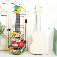 Kit ukulélé en bois brut à peindre soi-même, 21 pouces, en tilleul, pour enfant, activité artistique et artisanale, jouet éducatif, décoration intérieure