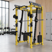 Machine Smith multifonctionnelle, rack de musculation, construction en acier inoxydable et acier au carbone, entraînement complet du corps, entraînement de force à domicile, REYK 75 kg