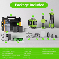 Niveau laser professionnel pour marquage au sol et mural, kit de niveau laser à faisceau vert auto-nivelant 360° pour travaux de construction